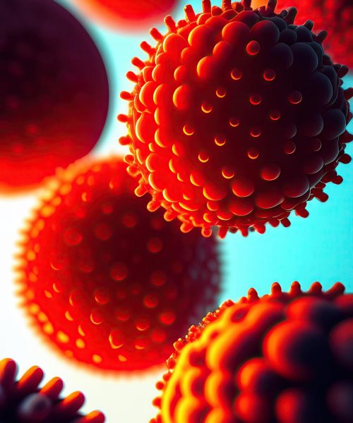 moleculas-virus-rojo-3d moleculas-virus-rojo-3d